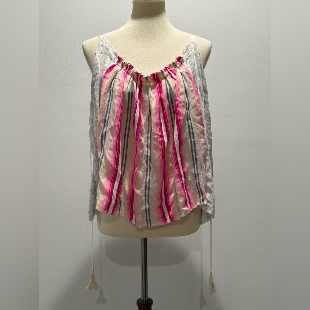 Lemlem Striped Pink and Gray Women's Top